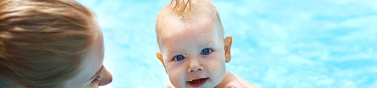 illustration depicting how babies can learn to swim with fully qualified swimming coaches at our safe, private, heated swimming pools